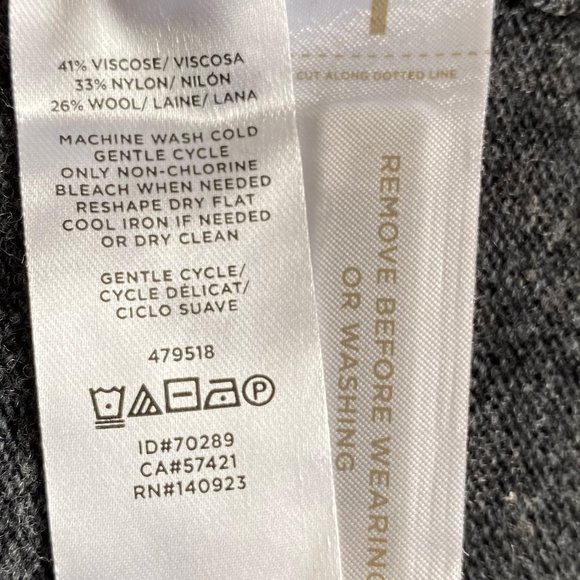 Loft NWOT Women's Wool Mix Drape Cardigan Sweater Open-Front, Gray, Size Medium - Picture 10 of 10